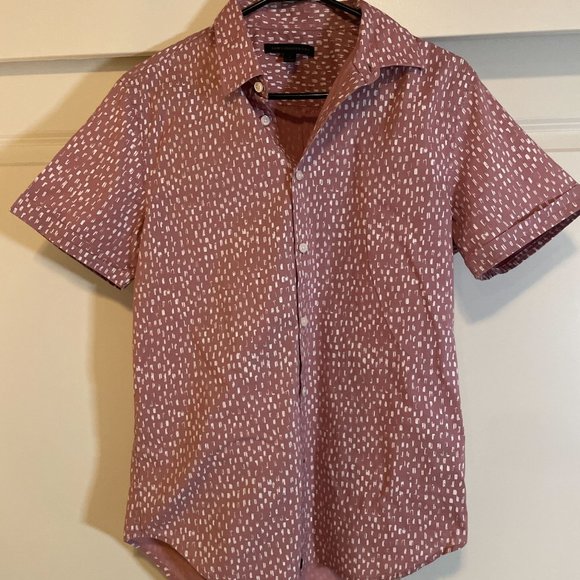 Men's Small John Varvatos Pink Short Sleeve Button Down - Picture 1 of 3
